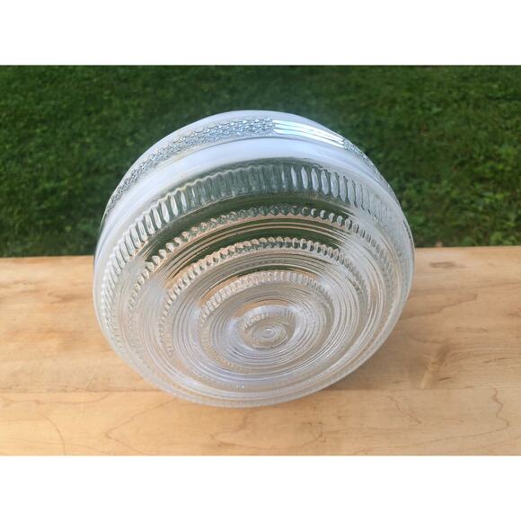 Vintage Art Deco Frosted Textured Clear Glass Ceiling Light Cover, Light Shade - Picture 5 of 10